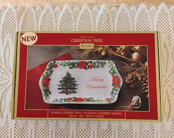 Spode Christmas Tree Dessert Tray XMAS-1 Deadstock New Old Stock