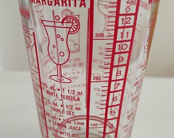 Red Vintage Cocktail Recipe Glass TWSBW-20