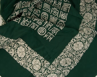 Vintage Hand Rolled Scarf with Asian Symbols