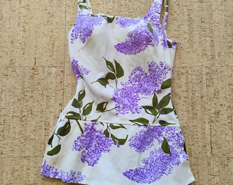 Rose Marie Reid Vintage Lilac Print One Piece Swimsuit SW-1