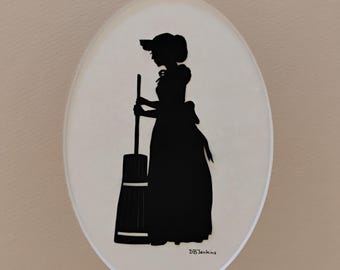 Milkmaid Silhouette by David Jenkins DBJ2957 original art