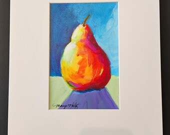 Marge Holtz Pear #206 Original Acrylic on Paper