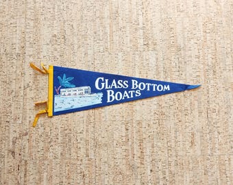 Silver Springs Florida Glass Bottom Boats Vintage Pennant
