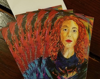 Lexi - package of 6 blank greeting cards from the art of Theresa Wells Stifel
