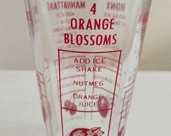 Vintage Cocktail Recipe Glass TWSBW-21