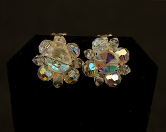 Vintage Crystal Clip Earrings