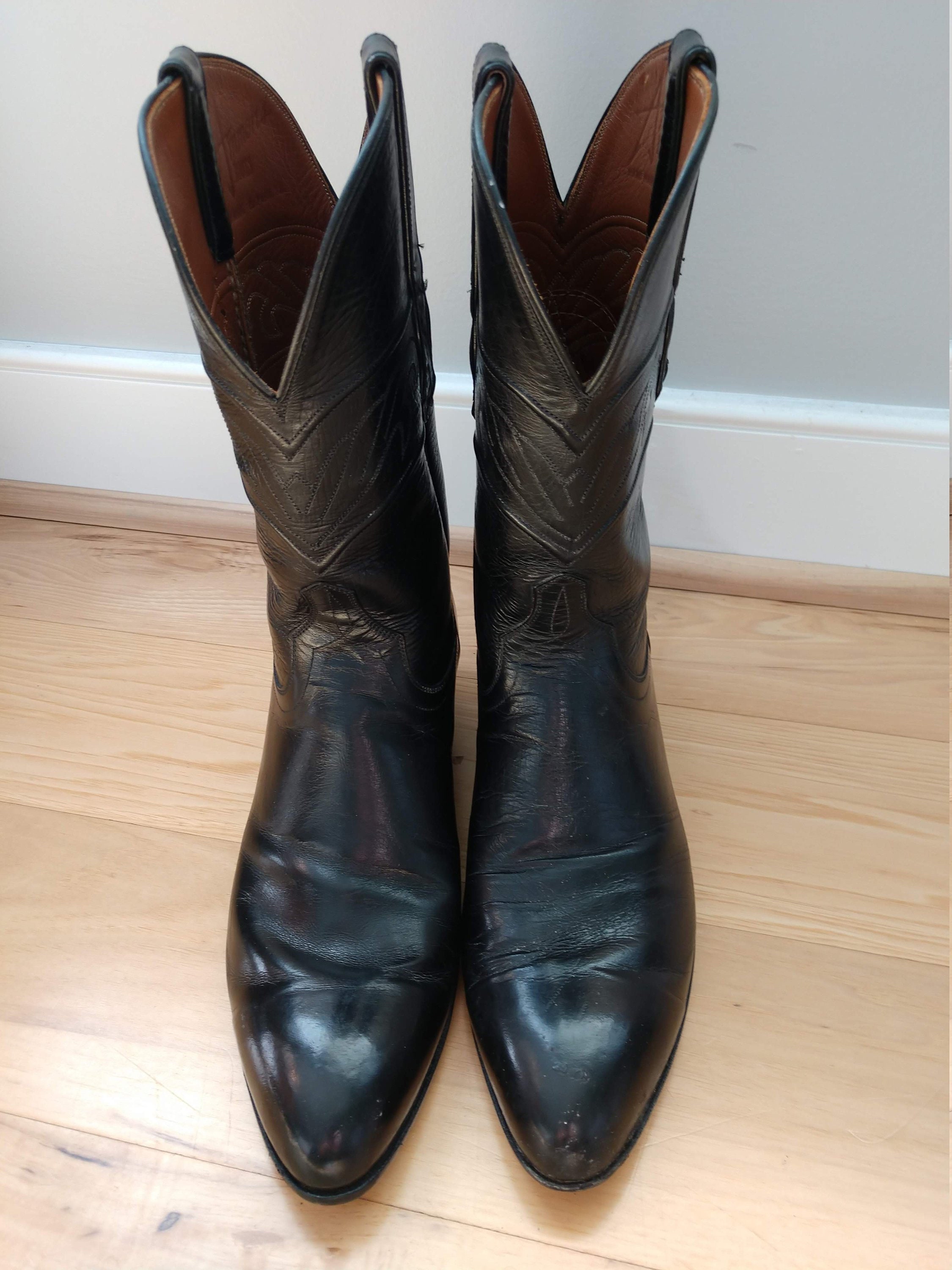 Vintage Stitched Ammons Cowboy Boots - Size 9.5 Womens