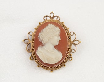 Spectacular Stone Cameo Brooch