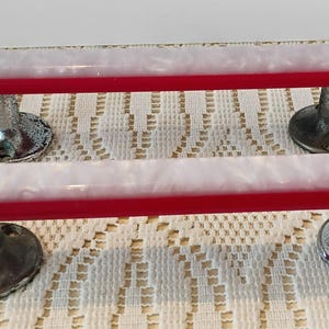Pair of Red and White Catatin Drawer Pulls B1.32