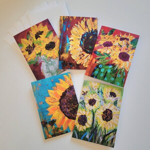 Lot de cartes de voeux Mélange de tournesols