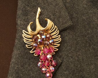 Vintage Crystal Spray Brooch