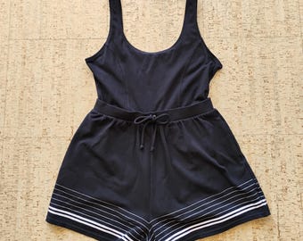 Sun Streak by Newport News Black One Piece Vintage Swimsuit SW-10