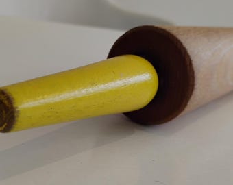 Vintage Rolling Pin with wooden yellow handles