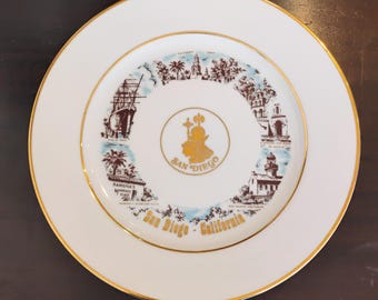 San Diego California Vintage Souvenir Plate W1.168