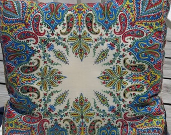 Vintage challis paisley pillow