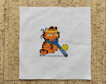 Garfield and His Tennis Racket Vintage Cross Stitch NO.2