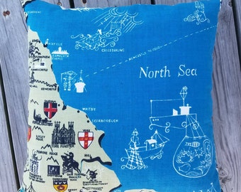 North Sea Vintage Linen Pillow