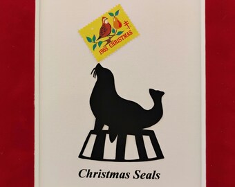 Christmas Seals Silhouette by David Jenkins DBJ2807 original art