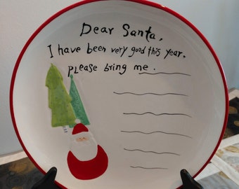 Adorable Santa Christmas Plate, Holiday