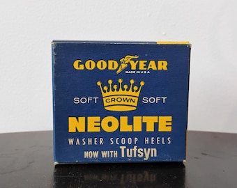 1 Pair Vintage Goodyear Neolite Washer Scoop Heels Women's 11 White Dead Stock