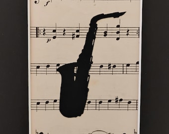 Alto Saxophone Silhouette by David Jenkins DBJ3257 original art