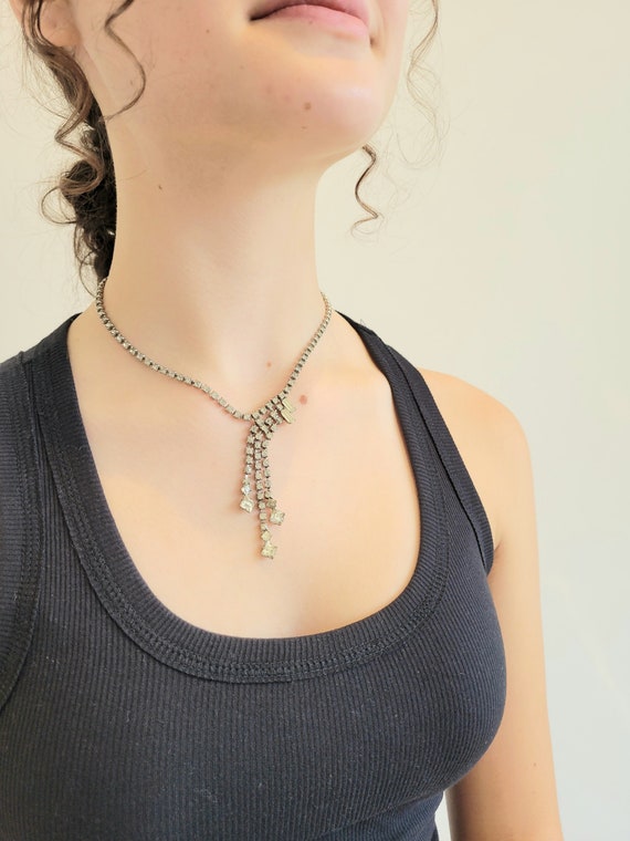 Vintage Crystal Spray Choker Necklace -