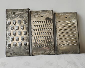 Set of 3 Wonder Shredder Vintage Graters