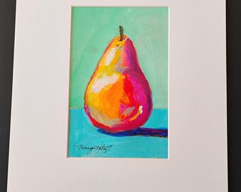 Marge Holtz Pear #209 Original Acrylic on Paper