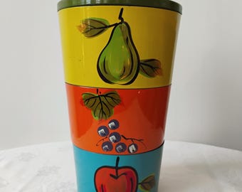 Mid Century Lacquer Ware Snack Set