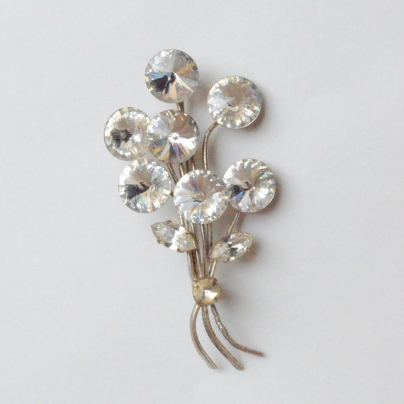 Spinel Floral Spray Pin - image 1