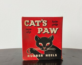 Vintage Dead Stock Cat's Paw Rubber Heels Brown 3