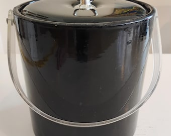 Vintage Groovy 1960s Black Ice Bucket TWSBW-10