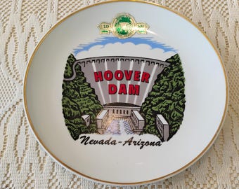 1988 Hoover Dam Nevada-Arizona Souvenir Plate W1.126