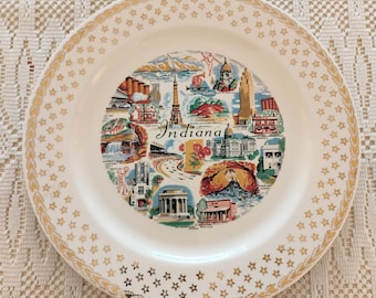 Indiana Vintage Souvenir Plate W1.142