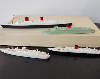 Set of 4 Vintage Toy Steam Ships