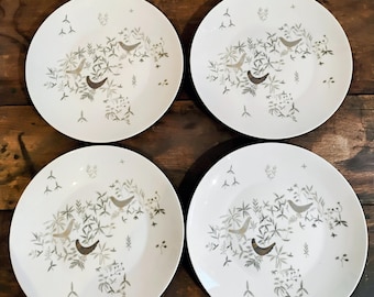 Set of Four Birds On Trees Rosenthal Large Plates by Raymond Loewy