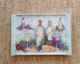 Vintage Susan Winget Wine Motif Melamine Serving Tray