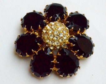 Big Black Flower Brooch