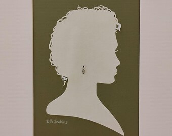 Portrait of a Lady Silhouette by David Jenkins DBJ2343 original art