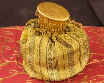 Beautiful Vintage Tapestry Pouch with Expansion Lid