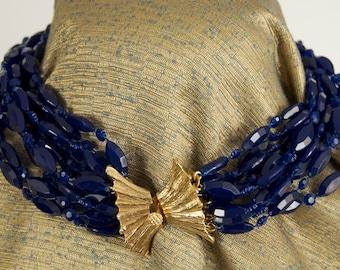 Gorgeous Vogue Multi-Strand Necklace in Navy