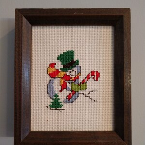 Sassy Snowman Counted Cross Stitch, Christmas, Holiday