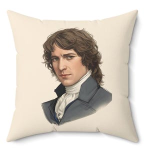 Mr Darcy Pride and Prejudice portrait art Throw Pillow