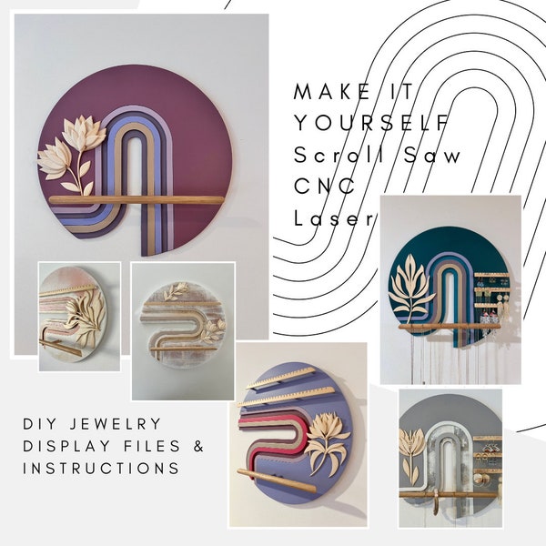 DIY Digital Download Template Pattern  for Retro Stripe Jewelry Display for Makers Scroll Saw CNC Laser