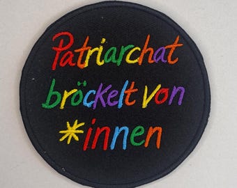 Patriarchy crumbling from within Patch – feminist embroidery, queer politics, anti-patriarchy statement