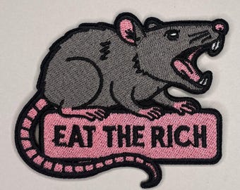 Eat the Rich Rat, rebellious anti rich statement, political leftist merch, anti capitalist art, queer friendly activism design