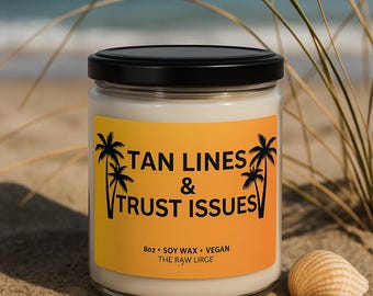 Large funny summer candle housewarming gift for friend coffee table decor sarcastic beach candle for her clear jar soy candle