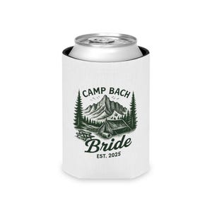 Camp Bachelorette Can Coolers, Camping Bachelorette Party Gifts, Camp Themed Bachelorette Can Coolers, Bride Can Cooler Party Favor