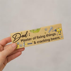 Custom Bottle Opener, Personalized Wooden Spirit Level Bottle Opener, Fathers Day Gift, Funny Gifts, Gift For Papa, Beer Opener