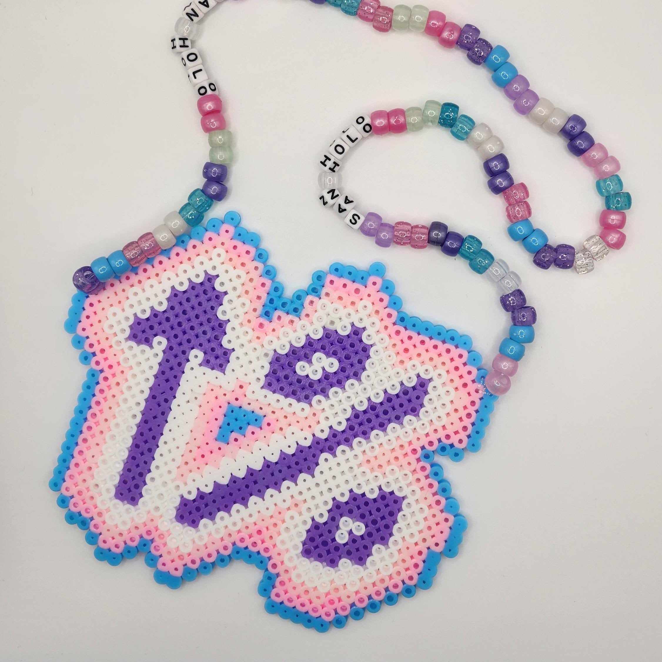 San Holo (↑%) -inspired Perler Kandi Necklace